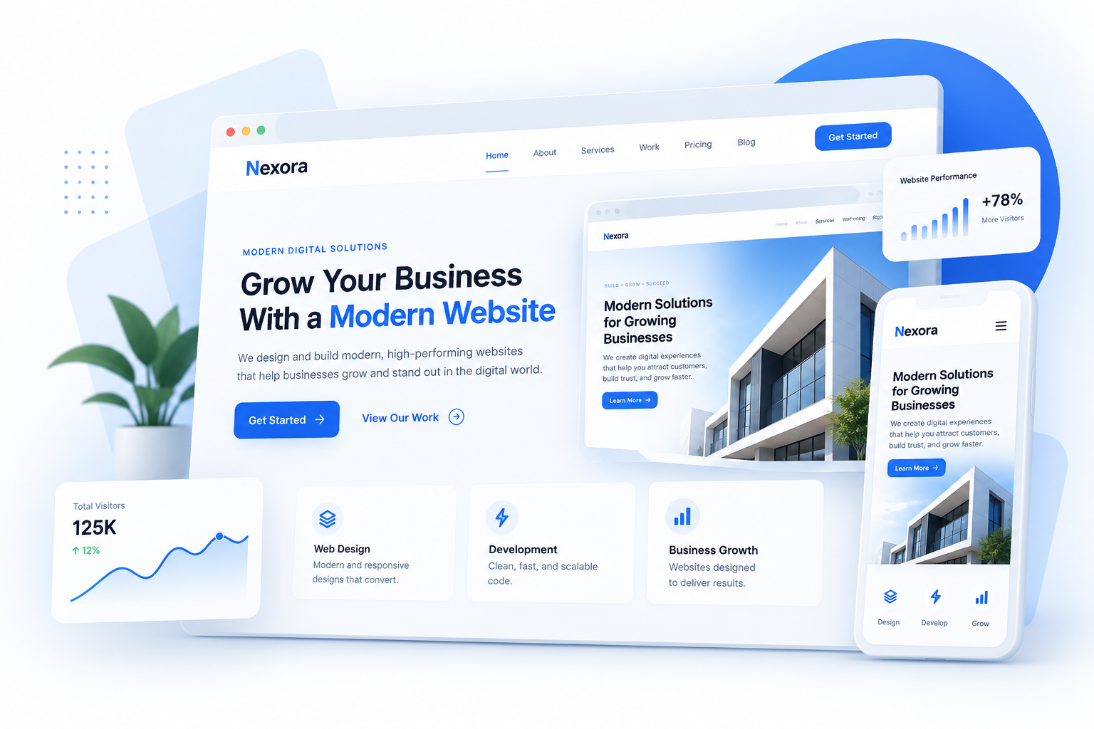 Nexora modern website interface