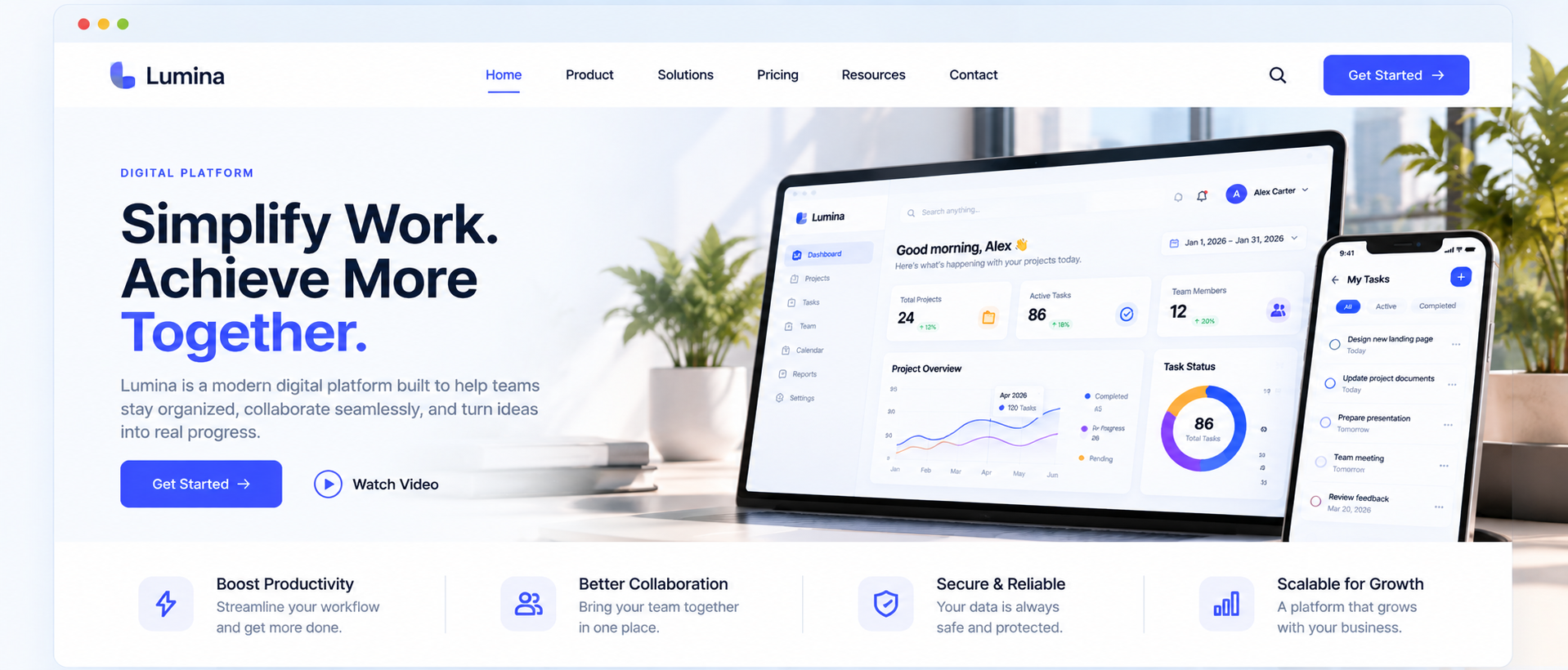Lumina digital platform website preview