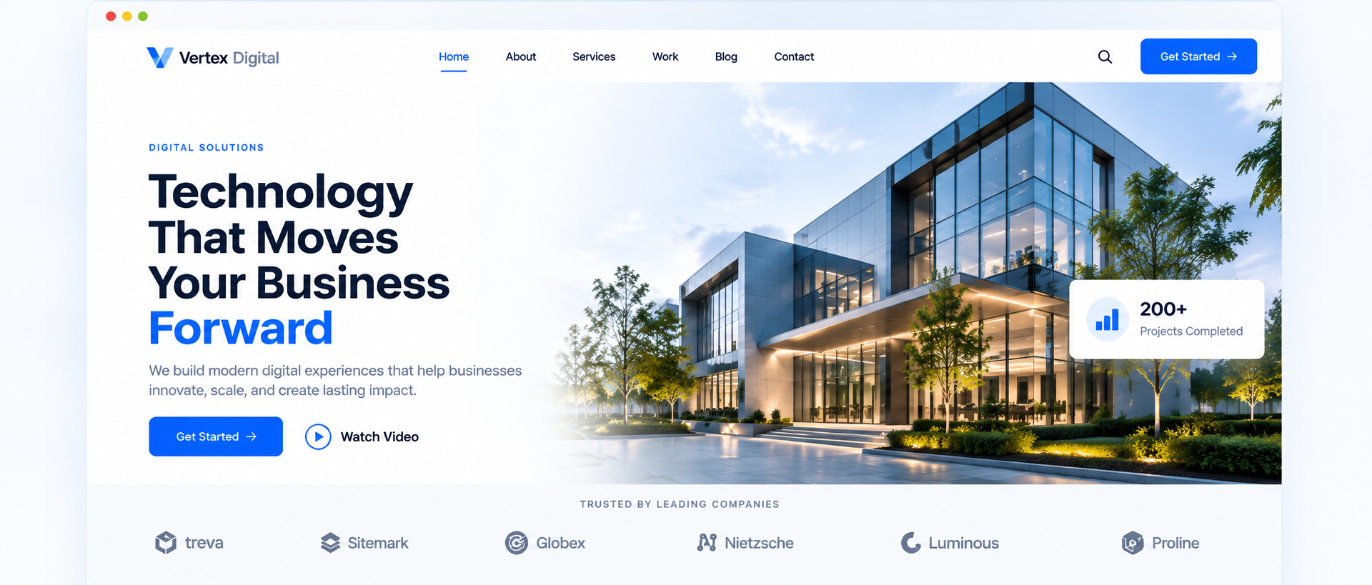 Vertex Digital website design preview